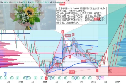 港股 京东集团—SW 09618 周图级别 波段交易 做多