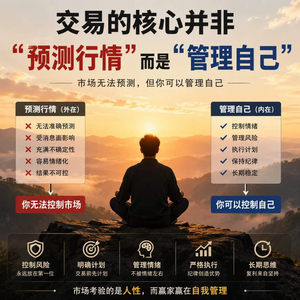 交易的核心并非“预测行情”，而是“管理自己”